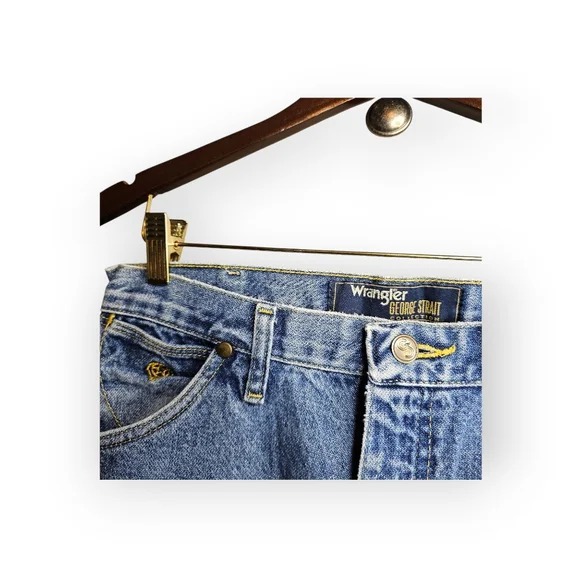 Wrangler George Strait Collection Cowboy Cut Blue Denim Jeans Men's 32x32 - Picture 4 of 7